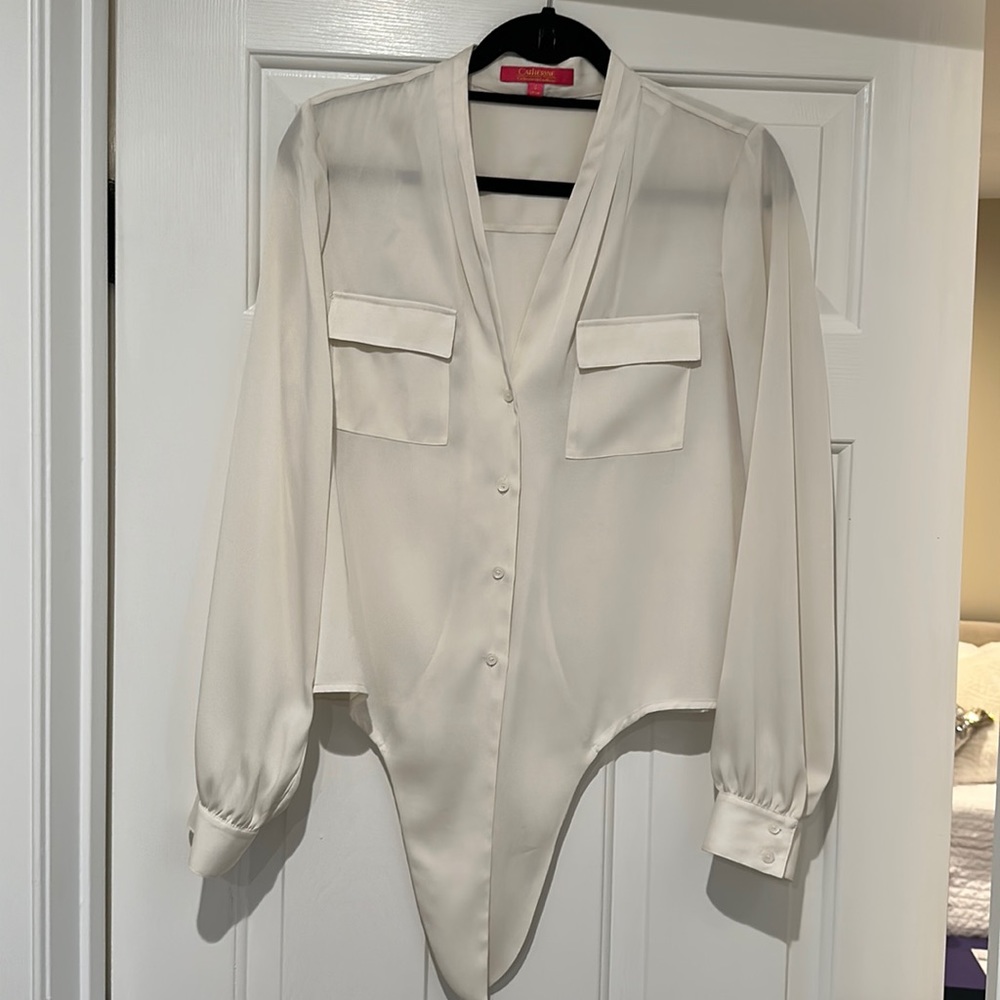 Catherine Malandrino White Blouse Size 6